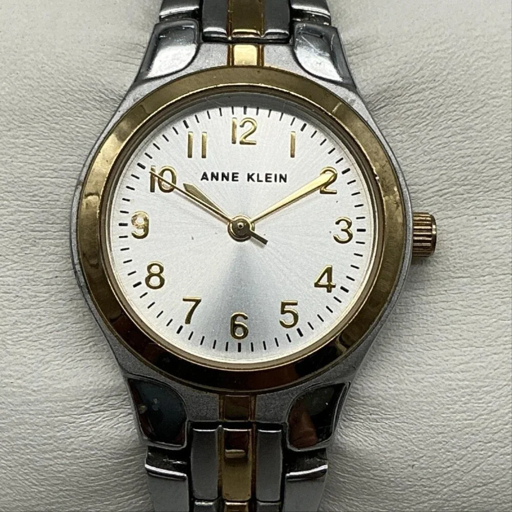 Anne Klein Womens Watch 26mm Silver Gold Two Tone Stainless New Battery 6